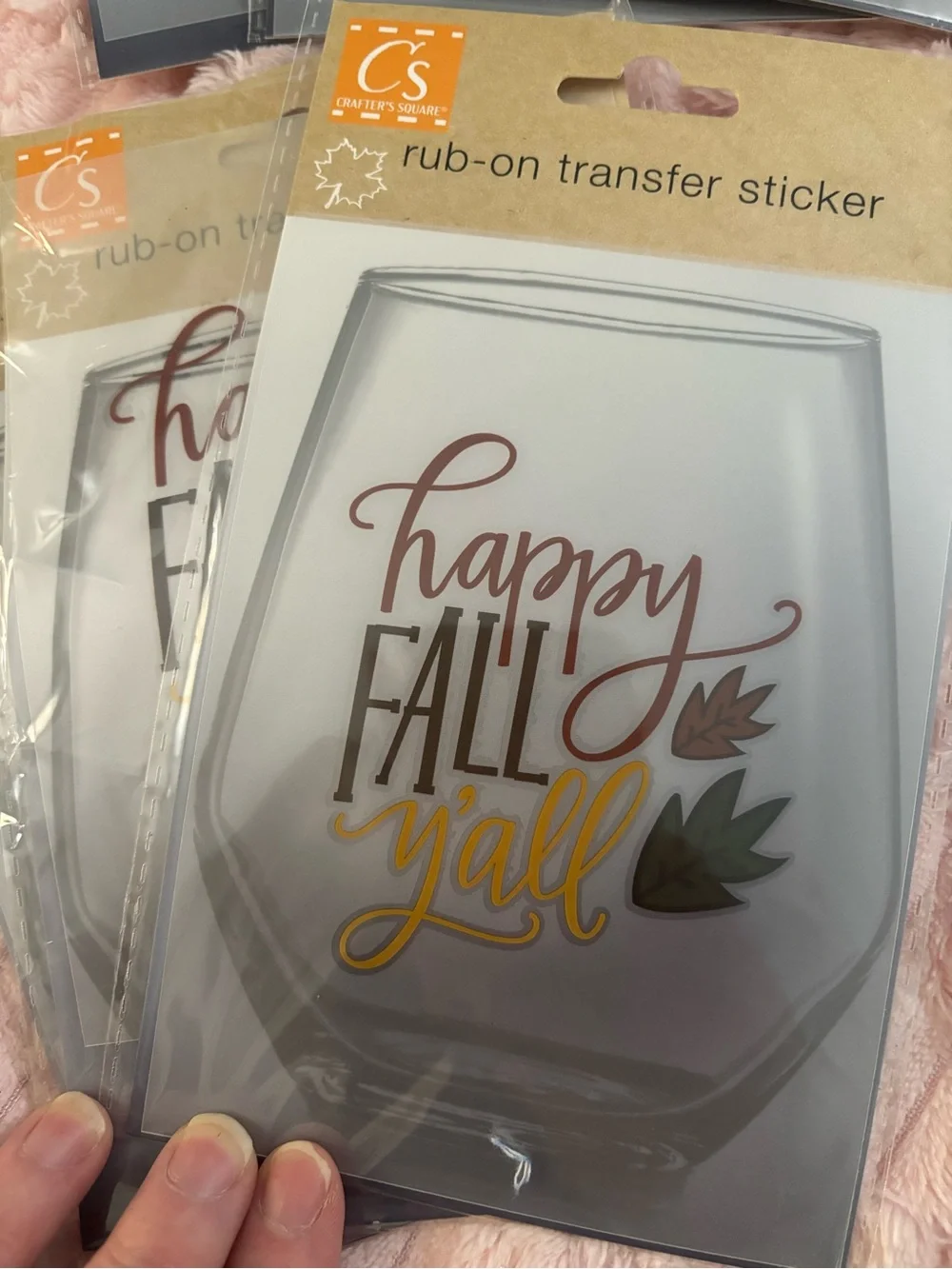 Fall themed Rub on Decal Stickers for glass/ceramic DIY
